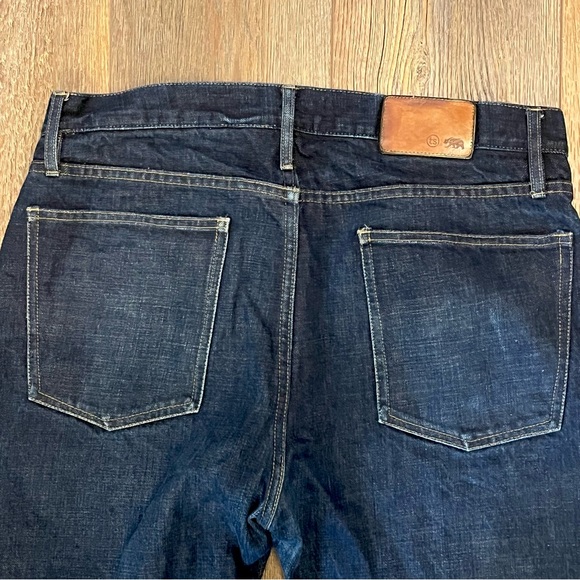 TAYLOR STITCH Selvedge Denim Blue Jeans Mens 32x33 Dark Wash SLIM Fit Button Fly - Picture 4 of 16